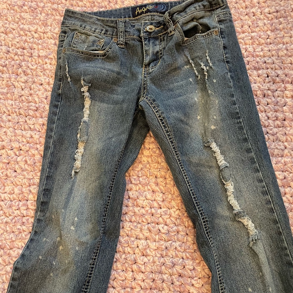 Boot Cut Jeans with Natural Distressing